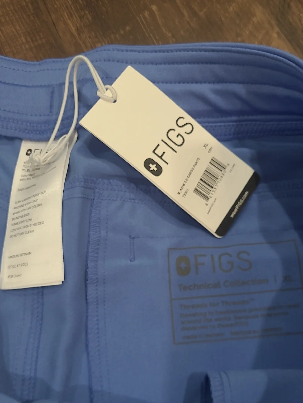 Figs Axim 2.0 Straight Leg Cargo Scrub Pants T2001 in Ceil Blue XL NWT
